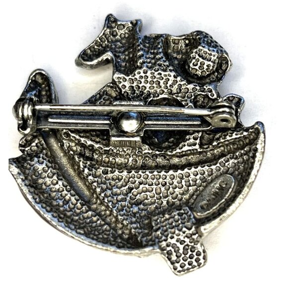 AJMC Pewter & Enamel Noah’s Ark Brooch Pin Vintage Signed - Picture 3 of 14